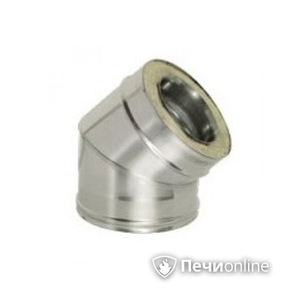 Дымоход Дымок Колено 45° с изоляцией 0,8 мм. OTFR45 150/230 в Сургуте