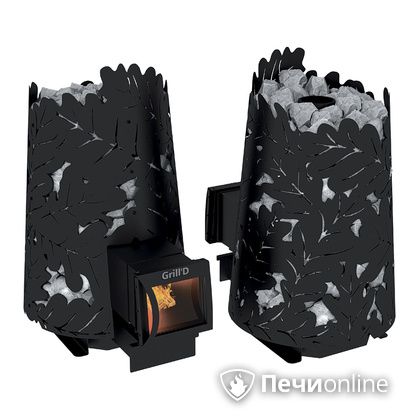 Дровяная печь-каменка GrillD Dubravo 180 long black в Сургуте