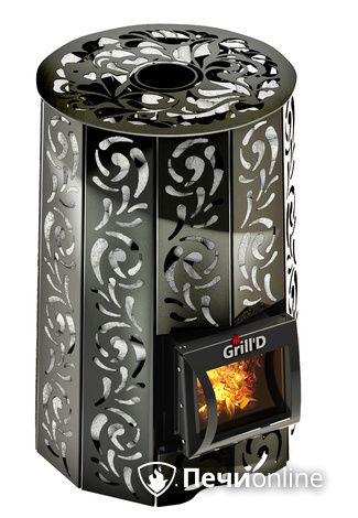 Дровяная печь-каменка GrillD Violet short Жадеит 80 в Сургуте