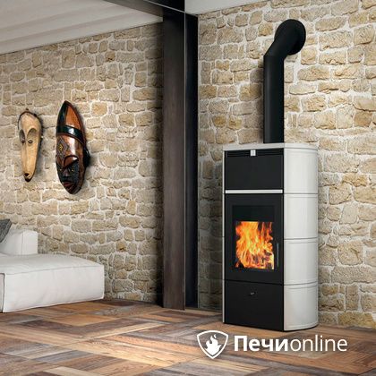 Печь-камин Edilkamin Flamma 24 kw V.A. Bianco Panna с Т/О в Сургуте