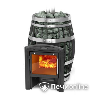 Дровяная банная печь TMF Саяны XXL 2015 Carbon Витра с закрытой каменкой в Сургуте
