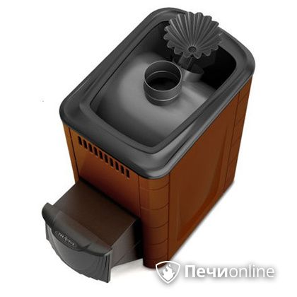 Дровяная банная печь TMF Ангара 2012 Carbon с закрытой каменкой дверь антрацит терракота в Сургуте