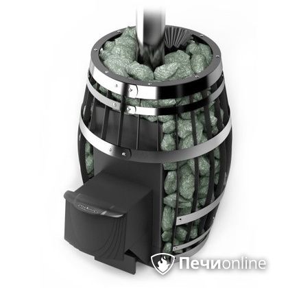 Дровяная банная печь TMF Саяны XXL 2015 Inox с закрытой каменкой и теплообменником дверь антрацит в Сургуте