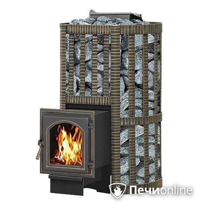 Дровяная банная печь Везувий Ураган Ковка 22 (270) с закрытой каменкой чугун в Сургуте