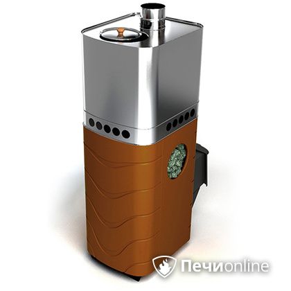Дровяная банная печь TMF Бирюса 2013 Carbon терракота с закрытой каменкой в Сургуте