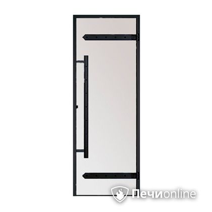 Дверь для бани Harvia Стеклянная дверь для сауны LEGEND 7/19 черная коробка сосна сатин D71905МL в Сургуте
